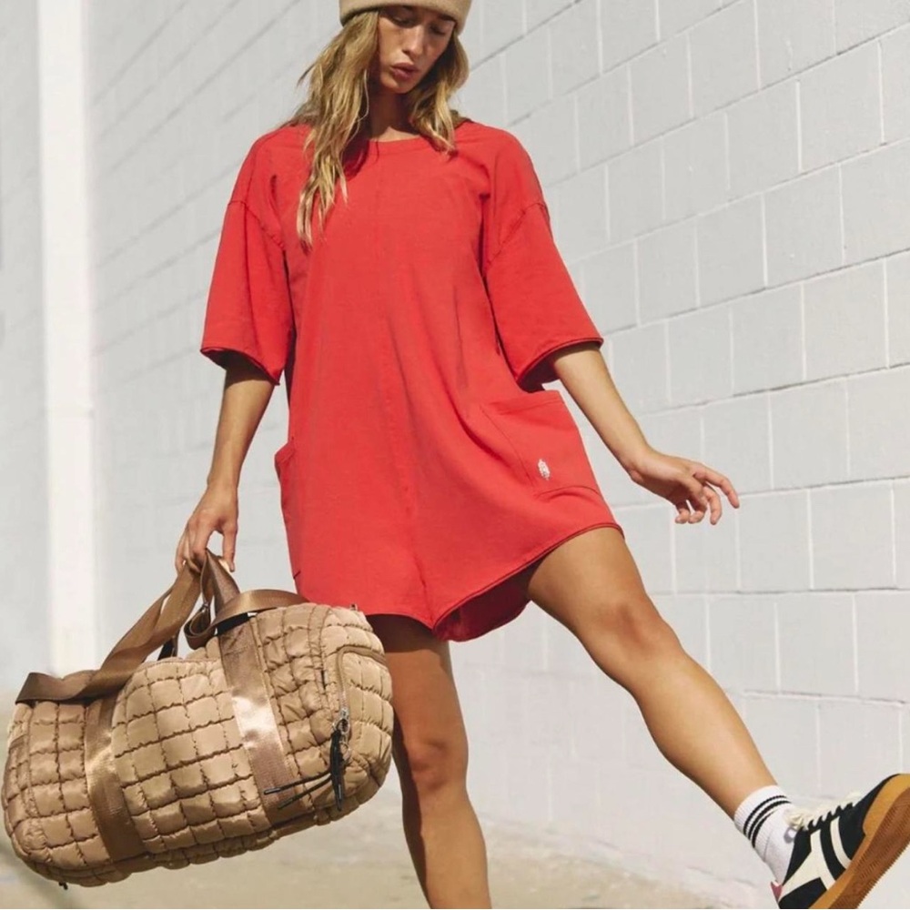 Casual Red Jumpsuit